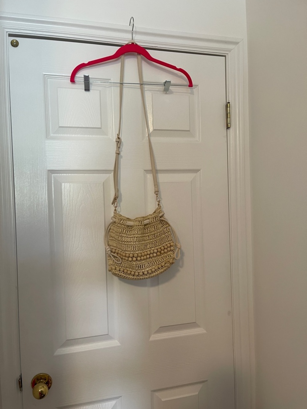 Universal Thread Woven Straw Crossbody Bag - Beige